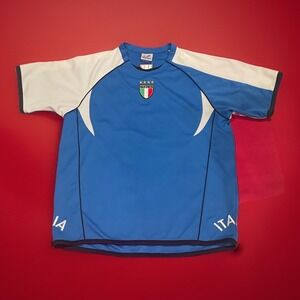 Sportira Italia Soccer Football Team Jersey Shirt Size M Flag Stars Embroidered